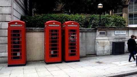 Red telephone box in London