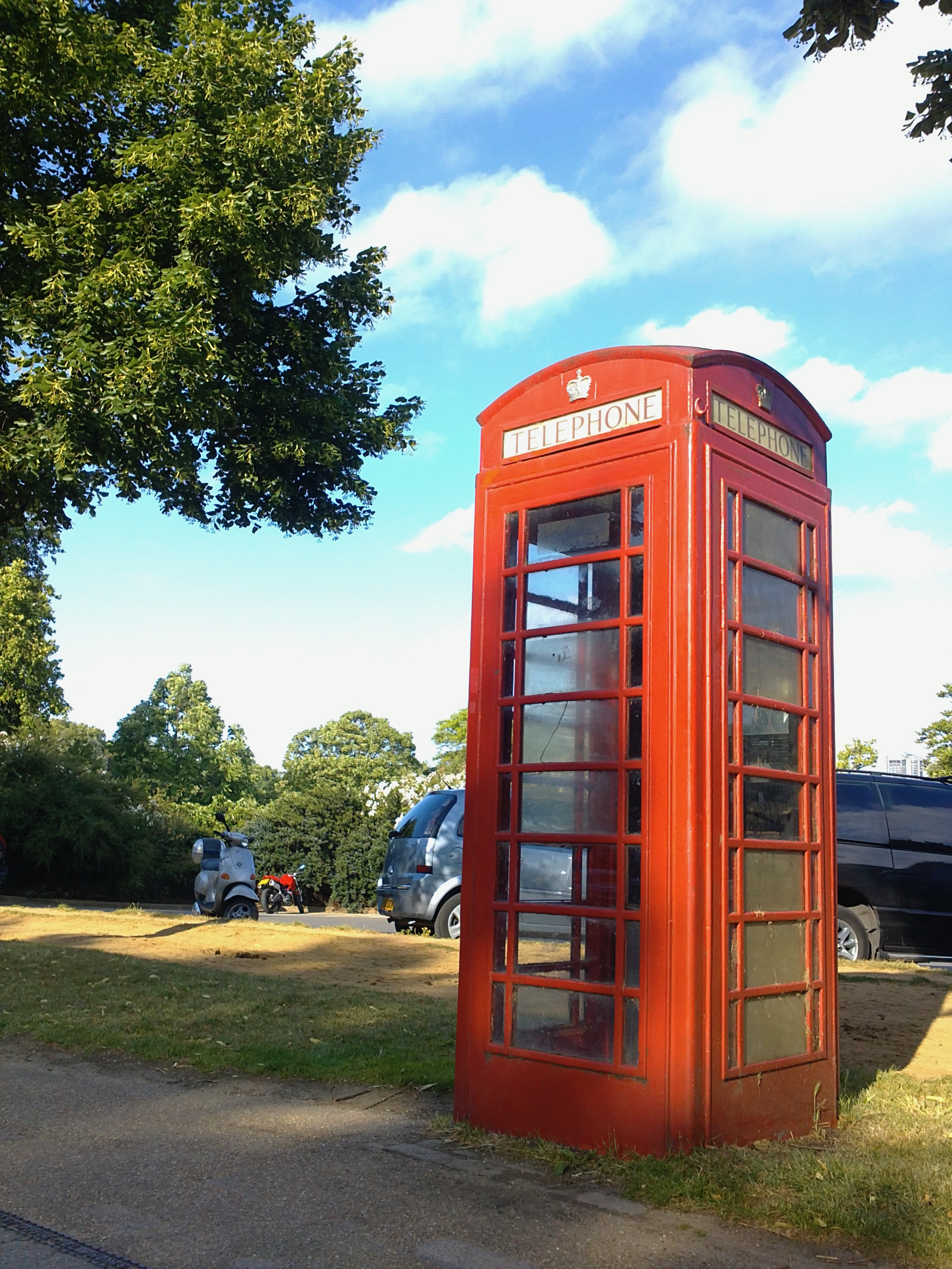 Red telephone box in Unknown