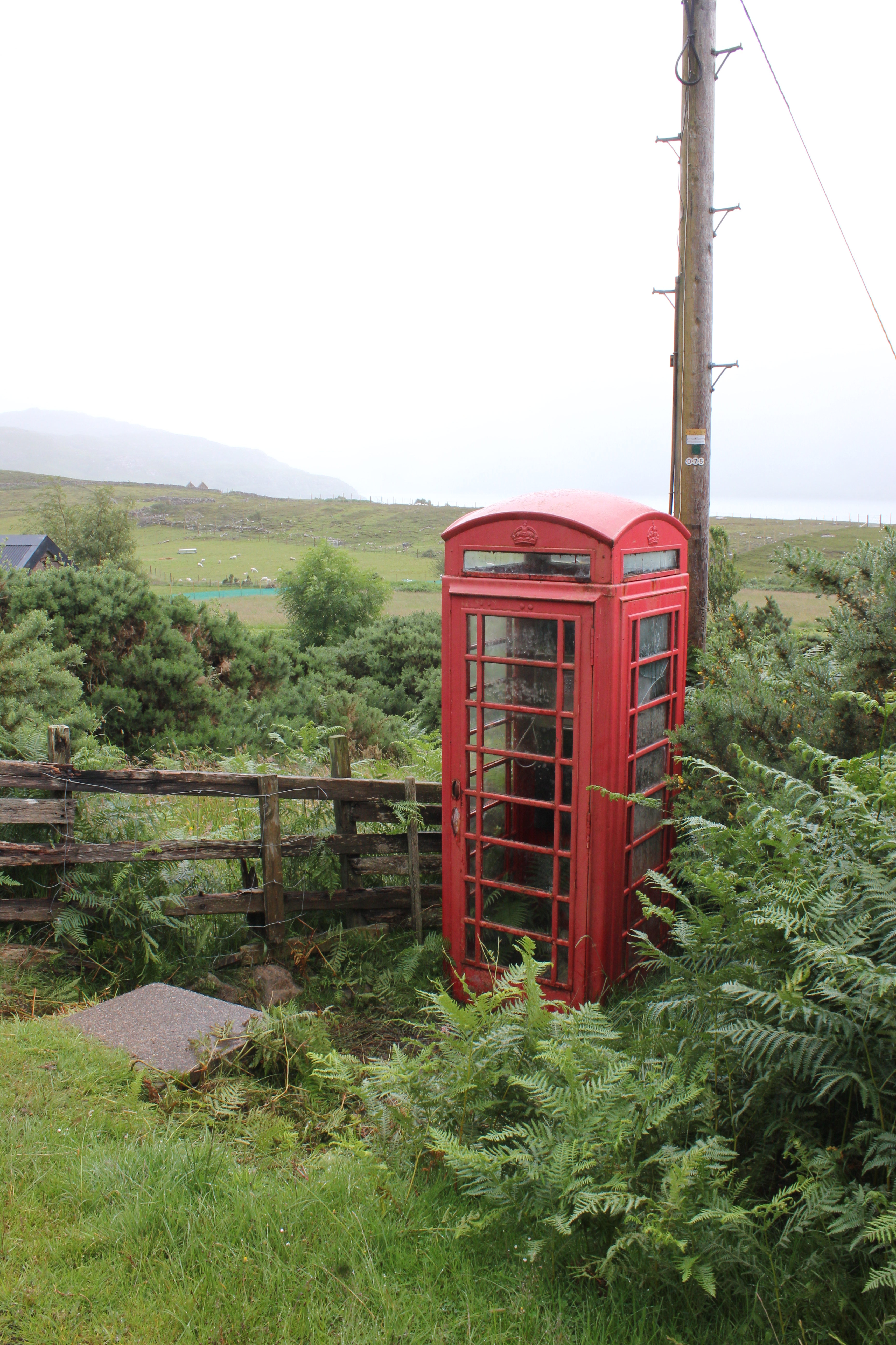 Red telephone box in Badrallach, Scotland