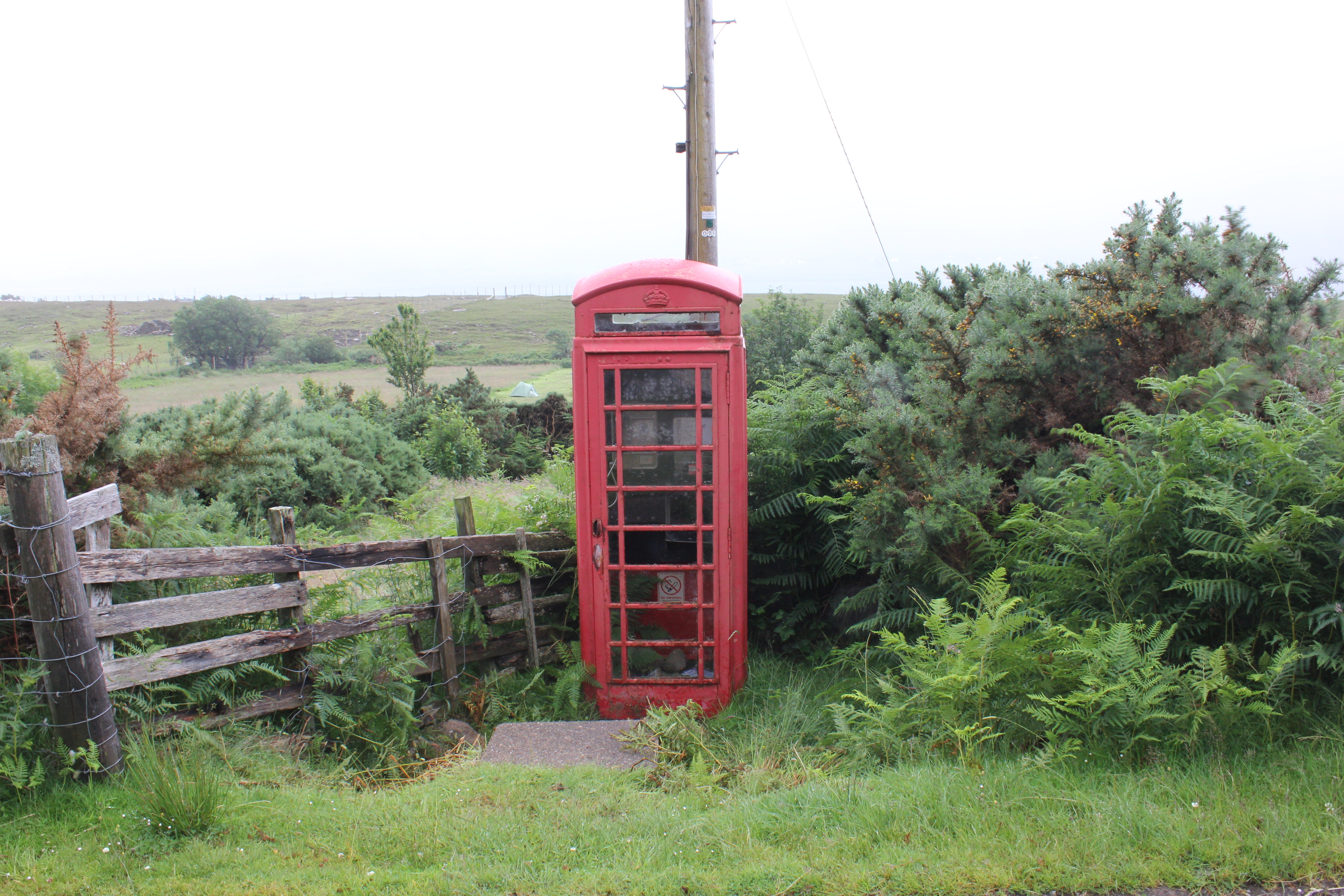 Red telephone box in Badrallach, Scotland