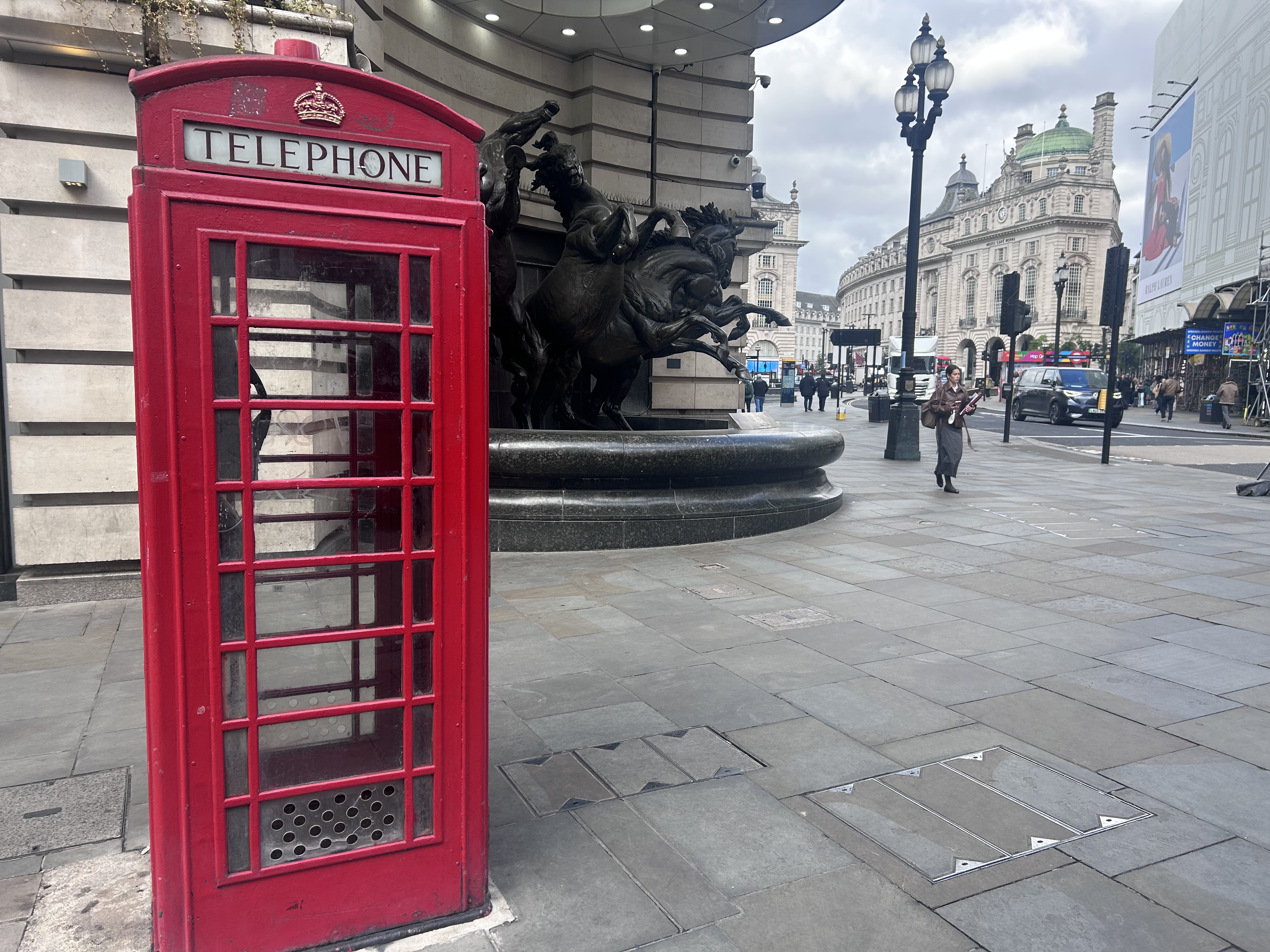 Red telephone box in Haymarket, London