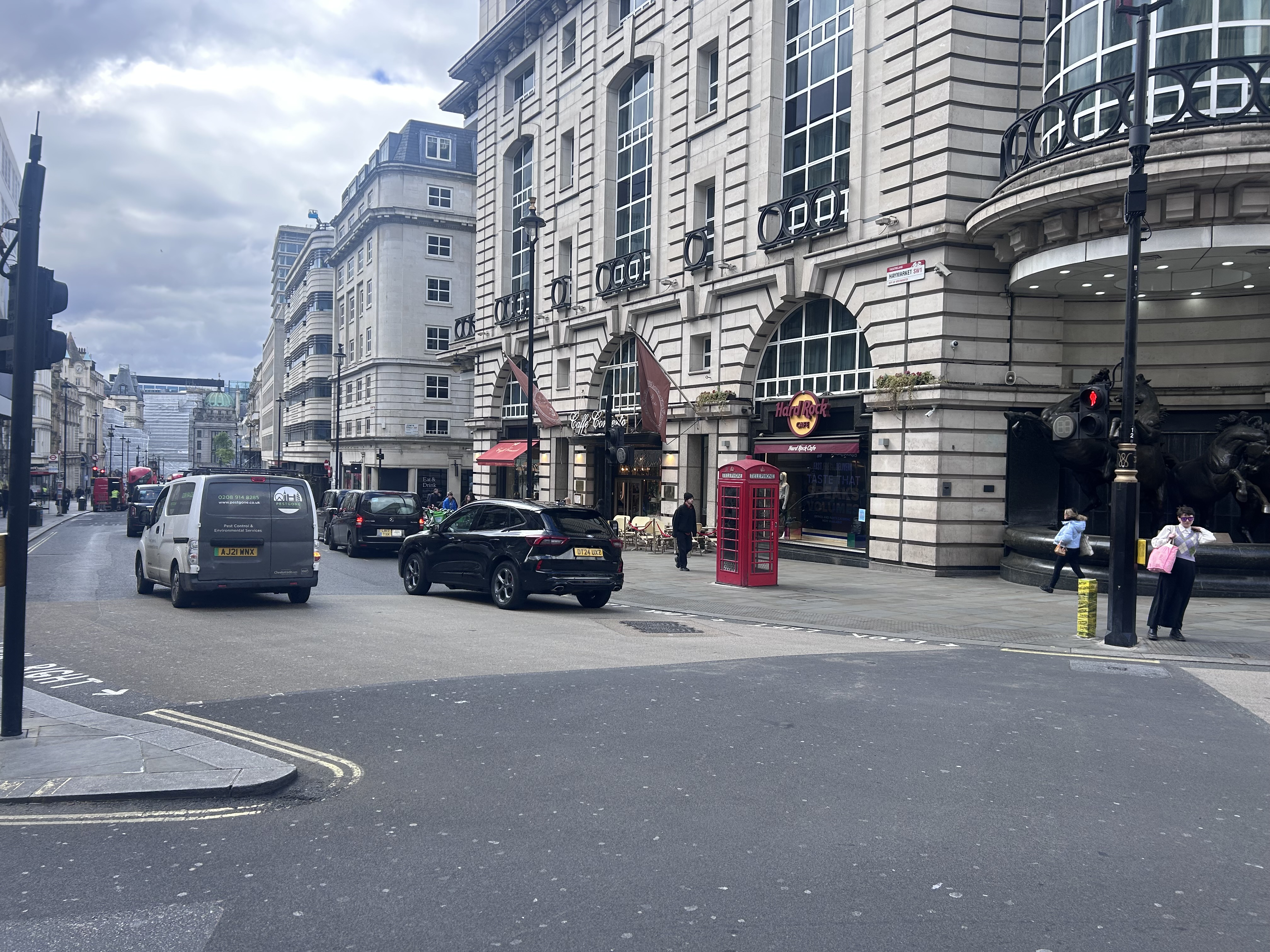 Red telephone box in Haymarket, London