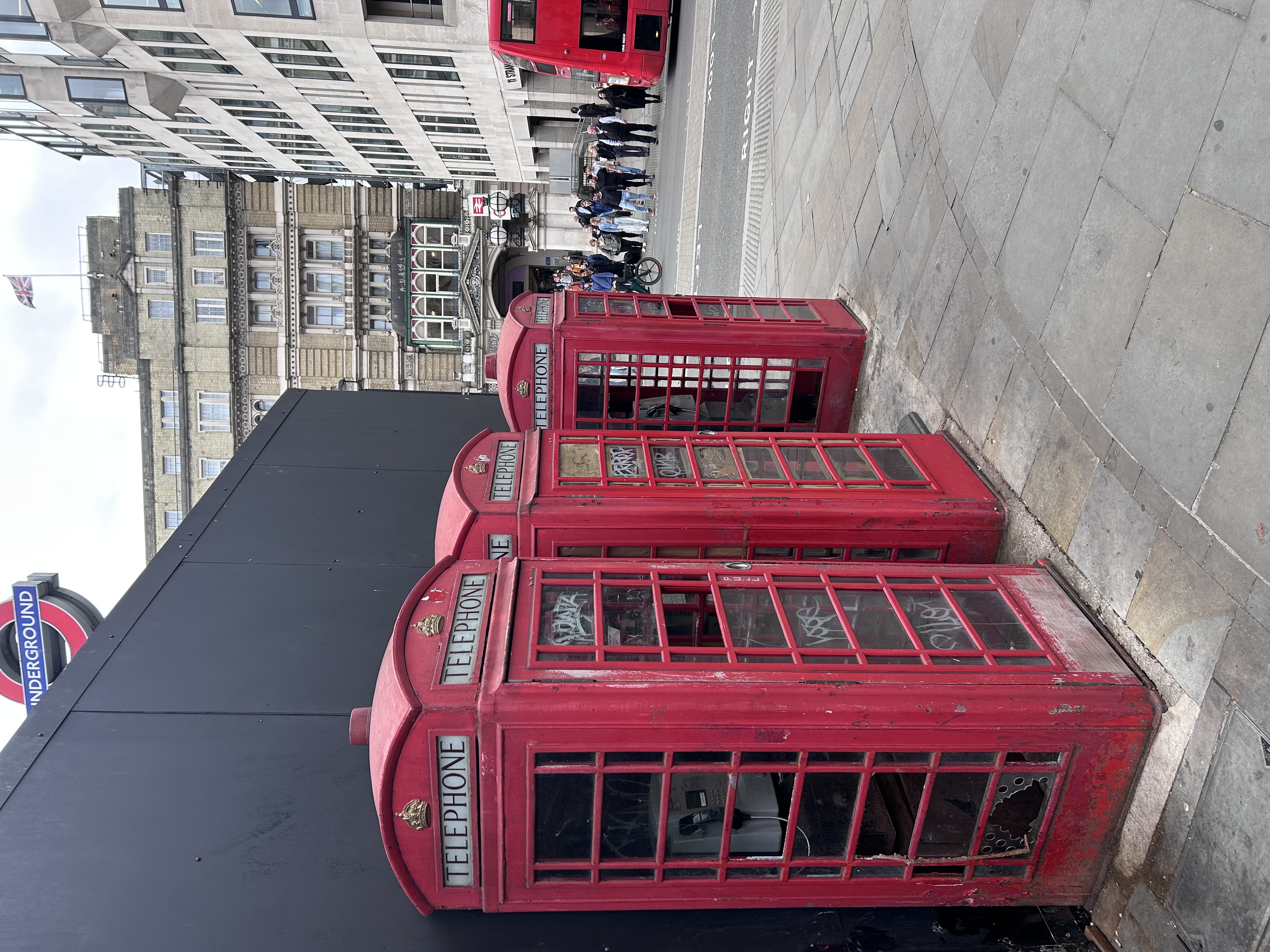 Red telephone box in Charing Cross, London