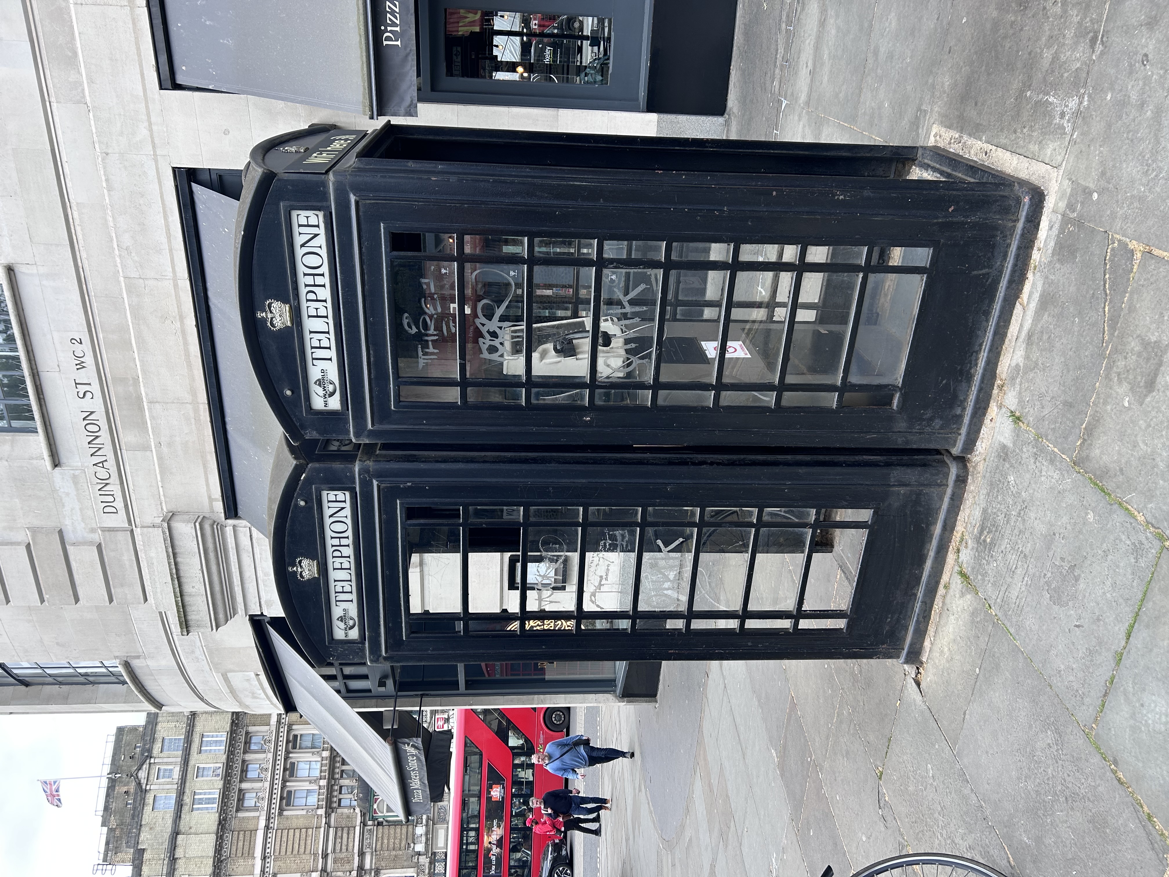 Red telephone box in Duncannon Street, London
