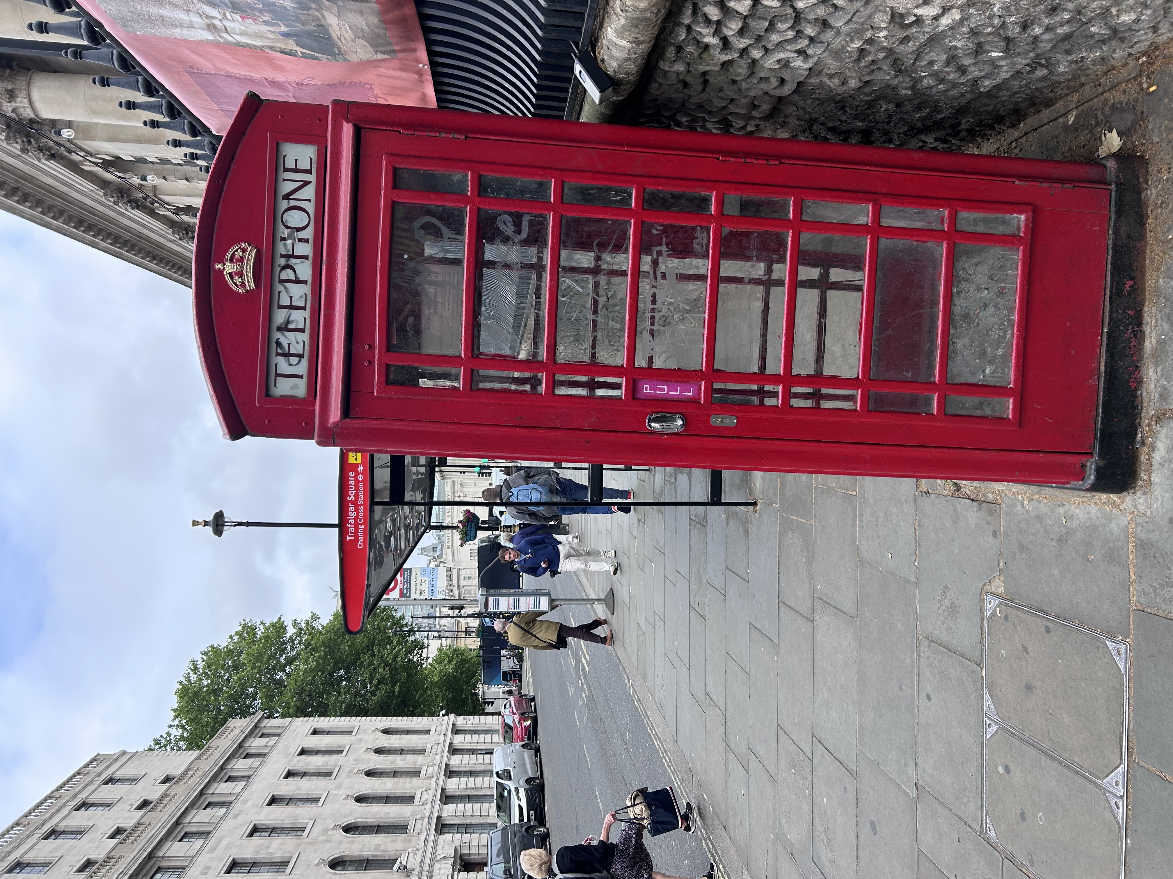 Red telephone box in Duncannon Street., London