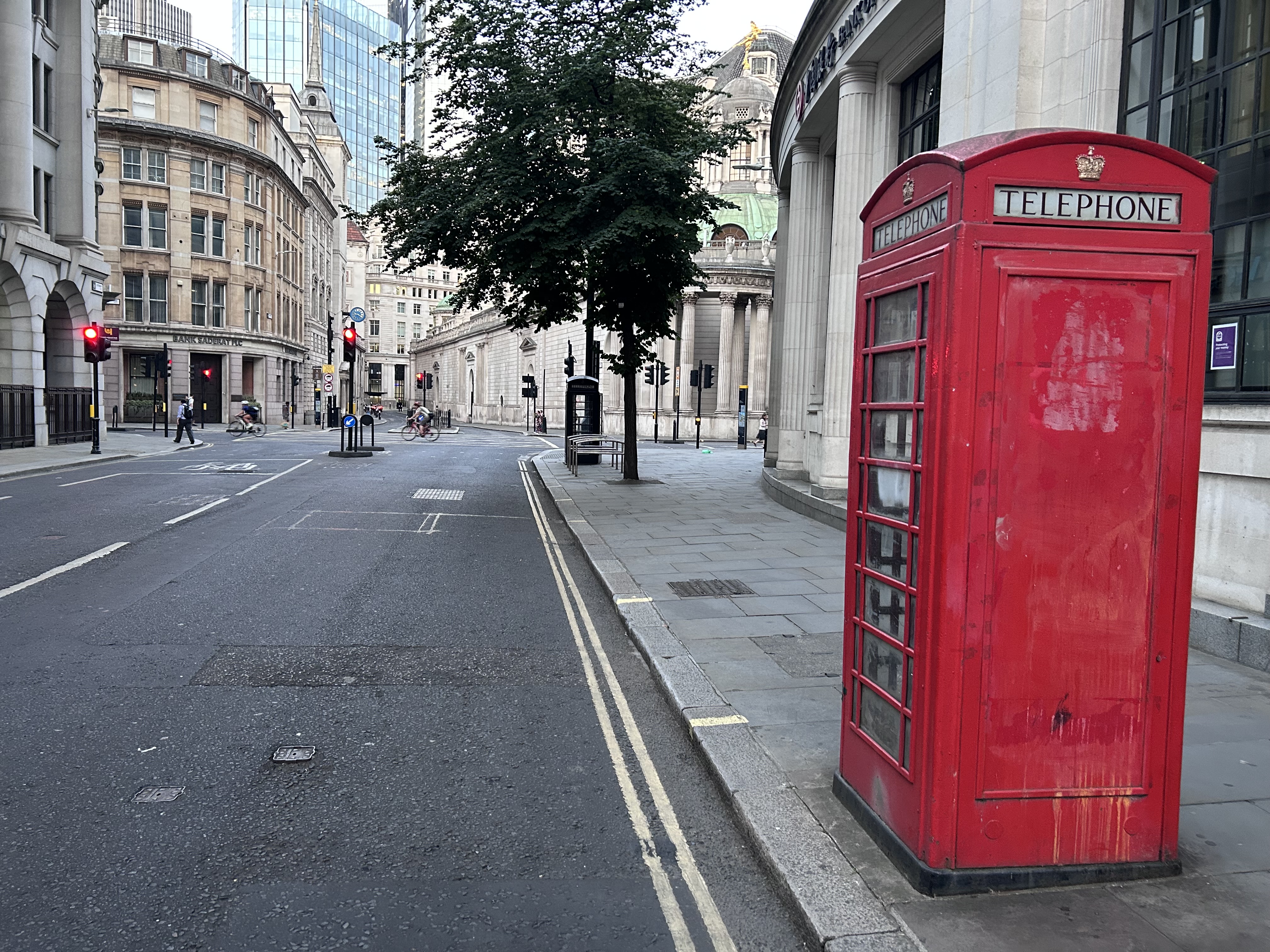 Red telephone box in City Of London, London