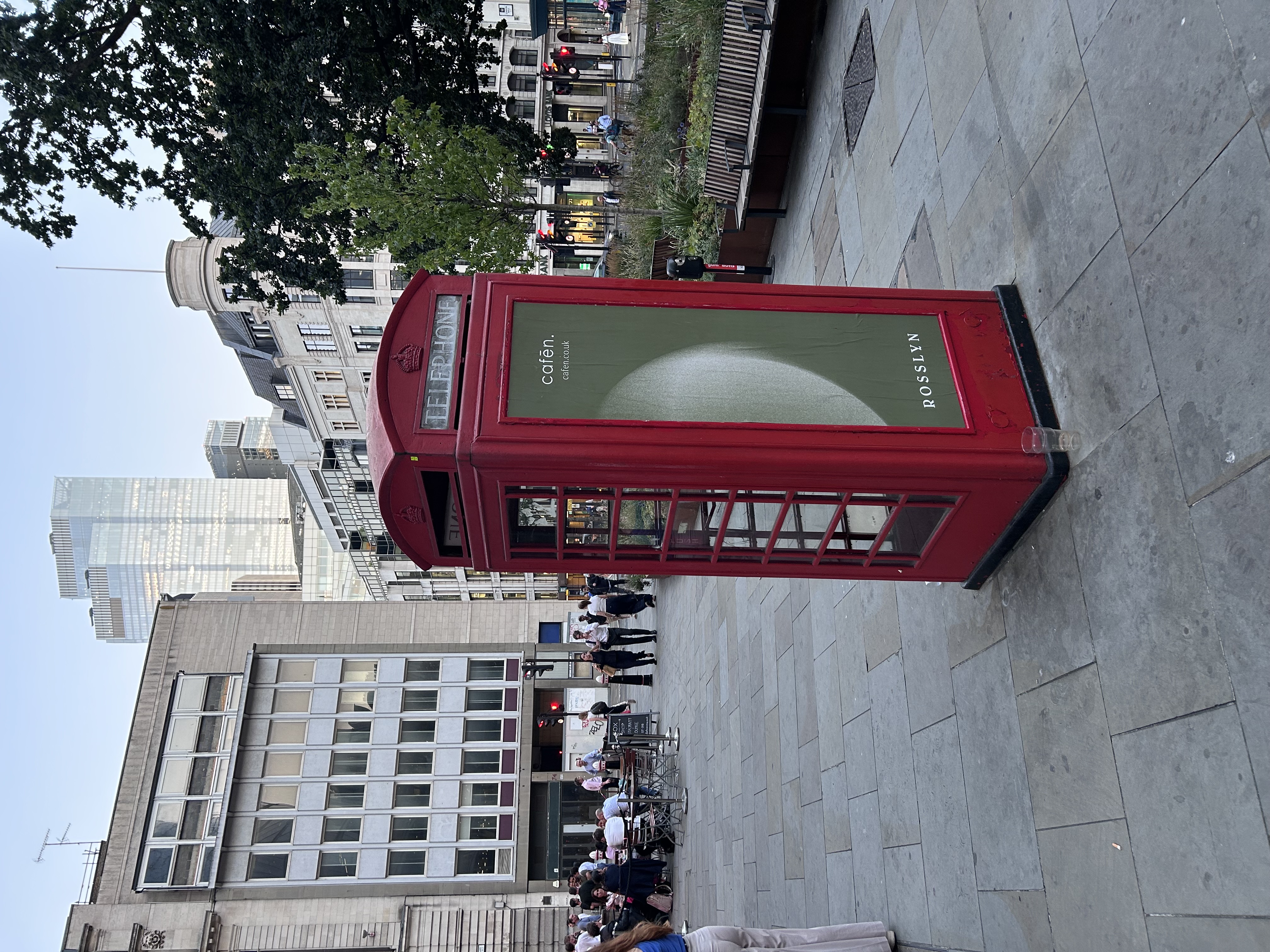 Red telephone box in Coleman Street, London