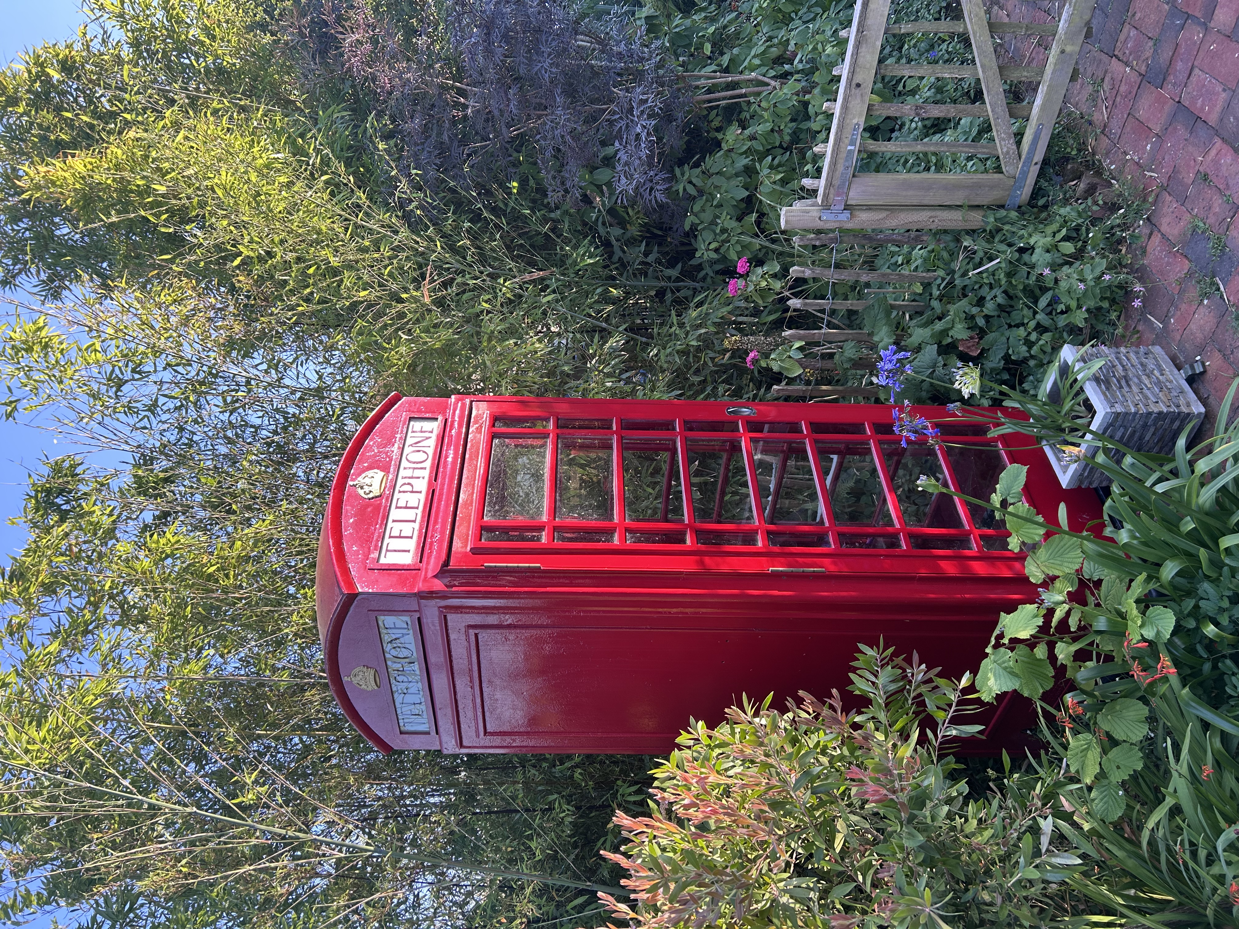 Red telephone box in Ruby’s Retreat, Isle Of Wight